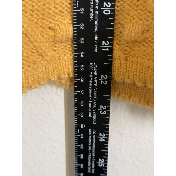 Favlux Womens Size M Cable Knit Bobble Mustard Yellow‎ puff long sleeve Sweater - Picture 8 of 9
